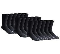 Dickies Men's Multi-Pack Cotton Blend Cushioned Work Crew Socks 36, Black (18 Pairs), Shoe Size: 6-12