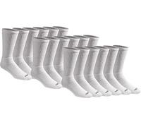 Dickies Men's Multi-Pack Cotton Blend Cushioned Work Crew Socks 36, White (18 Pairs), Shoe Size: 6-12