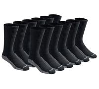 Dickies Men's Multi-Pack Dri-Tech Moisture Control Crew Socks Calcetines, Negro (12 Pares), L Hombre