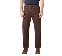 Dickies Men's Relaxed Fit Straight-Leg Duck Carpenter Jean, Rinsed Chocolate Brown, 34W x 34L