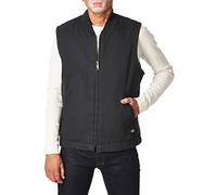 Dickies Men's Relaxed Sherpa Lined Duck Vest, Rinsed Black, Extra Large