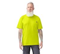 Dickies Men's Short Sleeve Heavyweight Neon Crew Neck, Bright Yellow, 2X