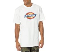 Dickies Men's Short Sleeve Tri-Color Logo Graphic T-Shirt, White, Large