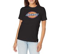 Dickies Mujer, Camiseta para mujer en tejido grueso con logotipo tricolor, negro, S