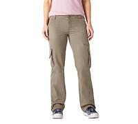 Dickies Mujer, Pantalón cargo en sarga de corte recto, ENJUAGADO ARENA DEL DESIERTO, 8/Regular