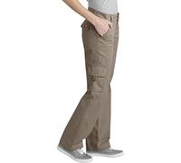 Dickies Mujer, Pantalón cargo en sarga de corte recto, MARRÓN GUIJARRO ACLARADO, 14/Regular