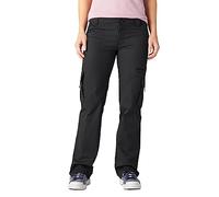 Dickies Pantalón Cargo en Sarga de Corte Recto Informales, Negro Aclarado, 12/Regular para Mujer