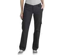 Dickies Mujer, Pantalón cargo en sarga de corte recto, NEGRO ACLARADO, 4/Regular