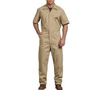Dickies Overol de manga corta para hombre grande y alto, caqui, XXL
