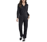Dickies Mono de Sarga de algodón de Manga Larga Overoles utilitarios de Trabajo, Negro, M para Mujer