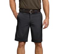 Dickies, Pantalón Corto de Trabajo de Sarga elástica de Ajuste Holgado de 28 cm para Hombre, Negro V1, 32