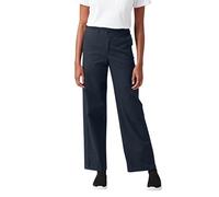 Dickies Pantalones de Sarga de Pierna Ancha de Talle Alto para Mujer, Azul Marino Oscuro (Rinsed Dark Navy), 36 US