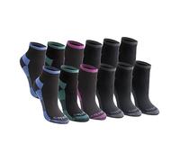 Dickies Paquete de 6 calcetines Dritech Quarter para mujer, Negro Surtido (12 Pares), M
