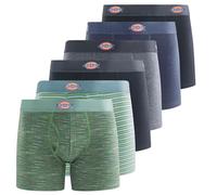 Dickies Paquete de 6 calzoncillos tipo bóxer de algodón transpirable para hombre, Rayas verdes, oliva, azul, gris, negro, Large