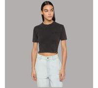 Dickies Plentywood Camiseta Mujer Vintage Acid Wash Algodón Logo Beige Negro