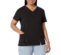 Dickies Scrubs Women's Xtreme Stretch Junior Fit V-Neck Shirt, Black, X-Small