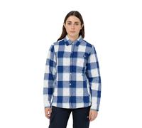 Dickies W Fleece Hooded Flannel Shirt Jkt Camisa de utilidades de Trabajo, Surf Blue Campside Plaid, S para Mujer