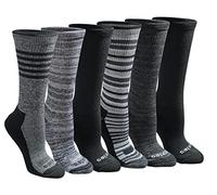Dickies Women's Dri-tech Moisture Control Crew Socks Multipack, Black Stripe (6 Pairs), Shoe Size: 5-7