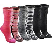 Dickies Women's Dri-tech Moisture Control Crew Socks Multipack, Stripe (6 Pairs), Shoe Size: 10-13