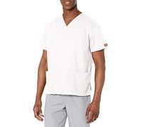 Dickies Women's EDS Signature Scrubs Missy Fit V-Neck Top, White, Medium