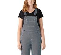 Dickies Women's Hickory Stripe Boyfriend Bib Overall, Stonewashed Hickory Stripe, S
