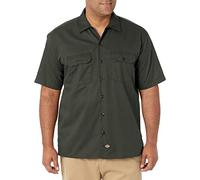 Dickies Work Shirt Short Sleeved Camiseta de Trabajo, Verde Oliva (Green), L para Hombre