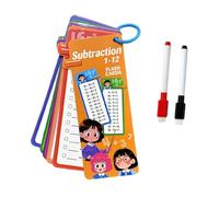Dickly 0-12 Tarjetas de matemáticas Matemáticas Ayudas de Aprendizaje en .1x7 Pulgadas Bordes Redondeados portátiles Resistencia del Agua 15 Tarjeta, Sustracción