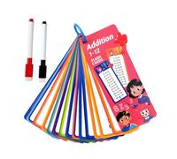 Dickly 0-12 Tarjetas de matemáticas Matemáticas Ayudas de Aprendizaje en .1x7 Pulgadas Bordes Redondeados portátiles Resistencia del Agua 15 Tarjeta, Suma