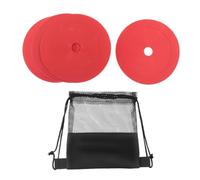 Dickly 10 Conos Planos Antideslizantes de 15 cm para Suelo, para Entrenamiento de fútbol, Agilidad y Baloncesto, Rojo