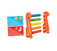 Dickly 5 Filas Abacus de Madera para NIÑOS Matemáticas de para niños Desarrollo de niñas Herramienta educativa Juego de matemáticas Toy de, en Forma de Dinosaurio