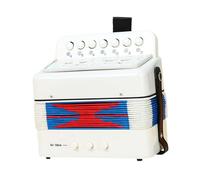 Dickly Acordeón de juguete para niños de 7 teclas. Mejora coordinación mano-ojo. Instrumento musical portátil para niños y niñas, Blanco