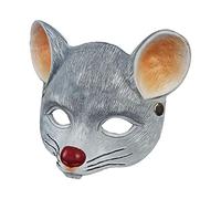 Dickly Animal Máscara Disfraz Cosplay Máscara Facial Escudo Facial Ratón 3D Máscara de Media Cara para Juego de Roles, Disfraces, Pascua, Gris Claro