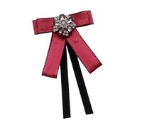Dickly Broche de cinta de de lazo, del cuello, diamante de diario de collar de de lazo de lazo para la camisa de, Rojo