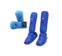 Dickly Conjunto de Equipo de de Karate, Guantes con protección para el Calzado, espinilleras, Zapatos de Karate para Principiantes en casa, Ejercicio, XL
