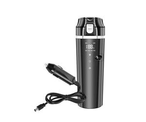 Dickly Hervidor de Agua eléctrico para Coche de 12V, 24V, 500ml, Acero Inoxidable 304, 50W-100W, 9x2,8 Pulgadas, Duradero para Viajes de conducción autónoma