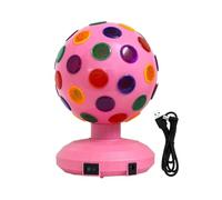 Dickly Lámpara de bola de discoteca con enchufe USB, iluminación de DJ con rotación de 360 °, luz de fiesta para espectáculo, Festival de Halloween, Rosa