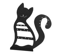 Dickly Organizador de Pendientes, Organizador de Joyas, colección de decoración de habitación con Forma de Gato, Expositor de Pendientes único, Estante de, Negro