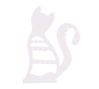 Dickly Organizador de Pendientes, Organizador de Joyas, colección de decoración de habitación con Forma de Gato, Expositor de Pendientes único, Estante de, Blanco