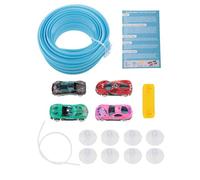 Dickly Pista Flexible de 15 pies con 4 Mini Modelos de Autos de aleación con Soporte de Ventosa Multiusos para Mayores de 3 años, Verde