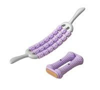 Dickly Rodillo de Masaje Manual de Doble Rueda para pies, Relajante Muscular para, Abdomen, Brazos, Cuerpo y Cintura, PÚrpura