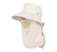Dickly Sombrero para el sol con ancha que cubre la cara, sombrero de pescador, gorra de playa de verano para mochileros, jardinería, acampada al aire, Beige