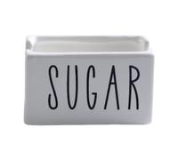 Dickly Soporte para Sobres de azúcar, contenedor de cerámica para Sobres de azúcar, Expositor de de condimentos para café, Soporte para bolsitas de té para, Blanco