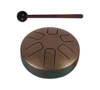 Dickly Steel Drum Mini Hand Drum Juguetes educativos 3.8 pulgadas con baquetas Hand Pan Drum para conciertos Educación Camping, bronce