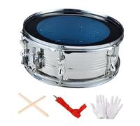Dickly Tambor de caja de 13" de doble tono, profesional, con correa ajustable, instrumento de percusión, batería musical para niños principiantes, Plata