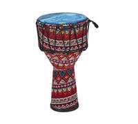 Dickly Tambor Djembe Tambor africano 8 pulgadas Instrumento de percusión educativo profesional de PVC Sonido ajustable para regalos navideños para niños, Rojo