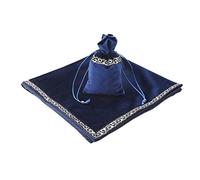 Dickly Tapete de Tarot de Mantel de Adivinación con Bolsa de Almacenamiento; y Cubierta, Azul, Individual