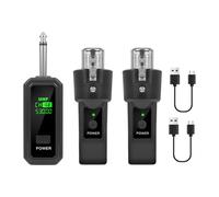 Dickly Transmisor y receptor de micrófono, adaptador de micrófono universal antiinterferencias, micrófono XLR inalámbrico, de música para, 1 Por 2