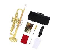 Dickly Trompeta, instrumento musical de latón, instrumento musical de tela con estuche, portátil, profesional para adultos y niños