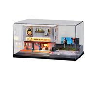 Dickly Vitrina de Diorama de Coche a Escala 1/64, Escena de Tienda de Ramen, Vitrina de Diorama de Coche Fundido a presión DIY para Figuras de acción, Modelo