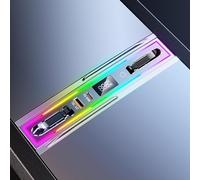 DICMKY Tesla - Hub USB para Model 3 Highland 2024-2025 y Model Y Juniper 2026 con luz RGB, estación de Acoplamiento de 4 Puertos Tesla Gifts para Hombres, Cargador de teléfono Tesla, concentrador de